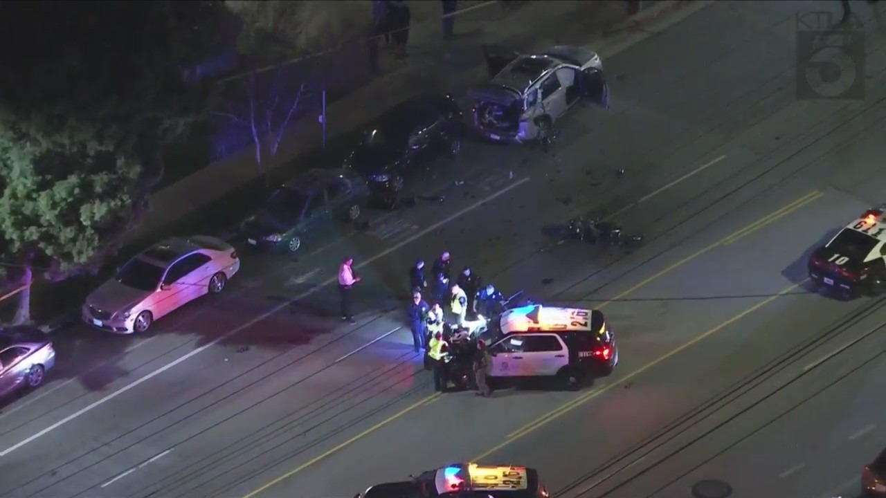 Motorcyclist killed during violent crash in Van Nuys