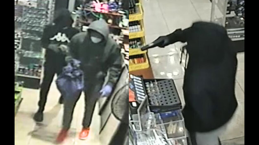 Male suspects wanted for ransacking a smoke shop and escaping with thousands of dollars worth of merchandise in Tustin. (Tustin Police Department)