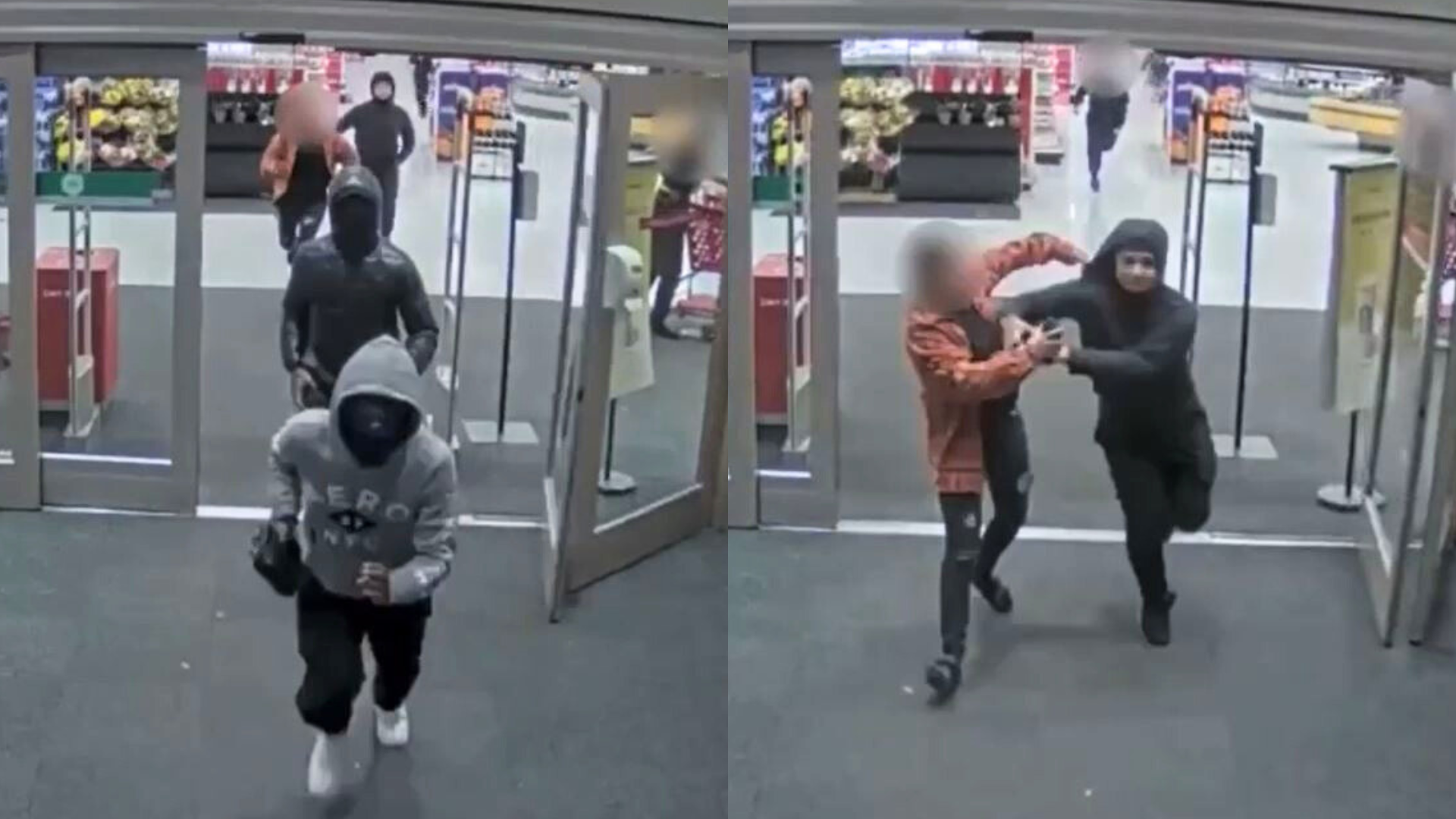 Authorities are searching for three suspects who robbed a mother and threatened to shoot her son at a Target store in Palmdale on Jan. 4, 2024. (Los Angeles County Sheriff’s Department)