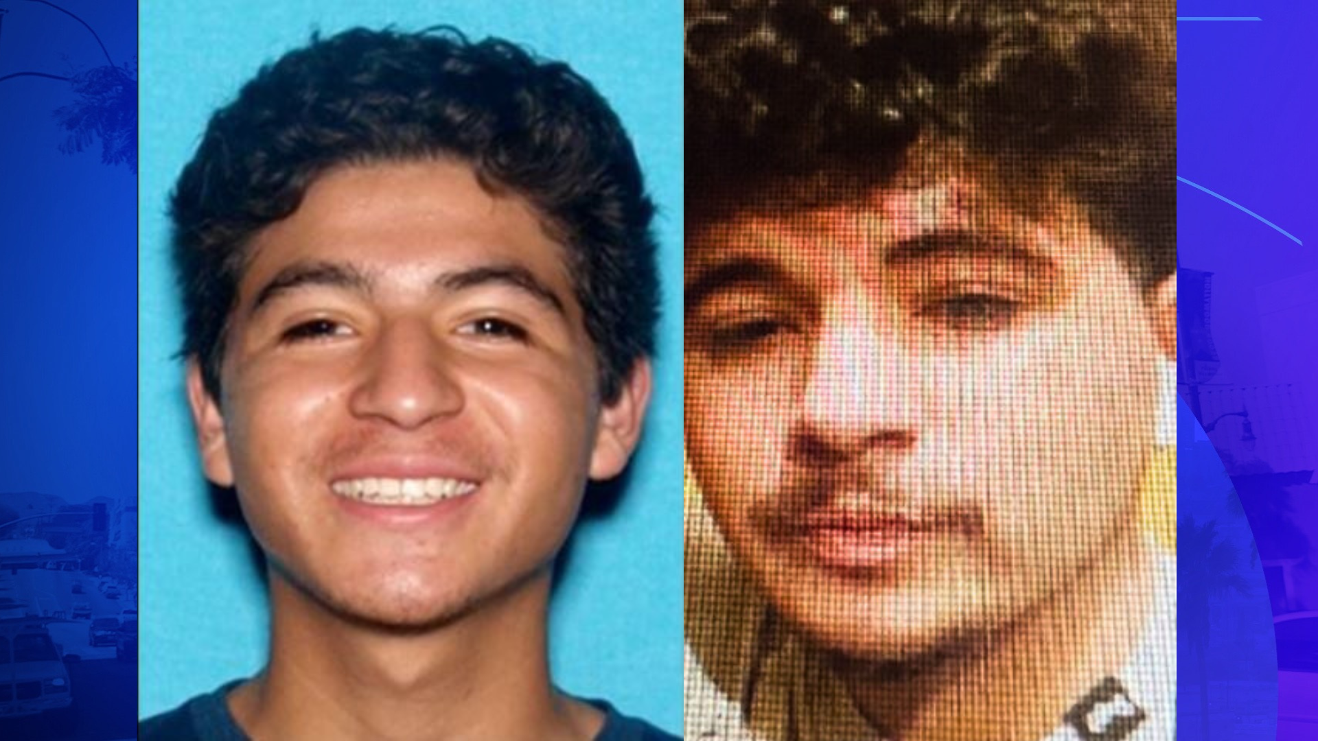 Christopher Herrera, 18, seen from left in a 2021 photo and a 2024 photo. (Los Angeles County Sheriff’s Department)