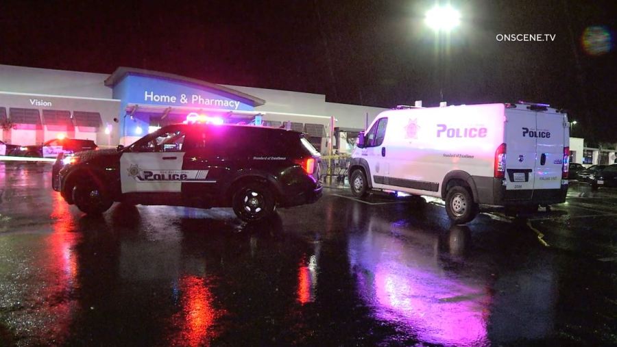 Police arrived at the Walmart parking lot in Highland where Jonathan Mauk was shot to death on Feb. 5, 2024. (OnScene.TV)