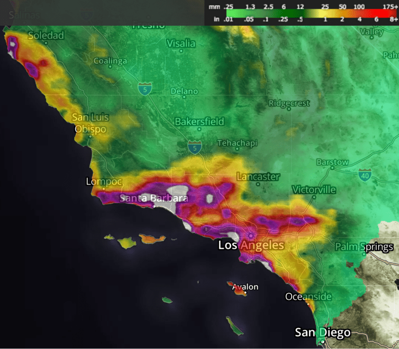 Rain totals