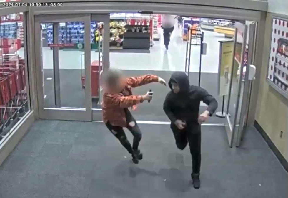 Authorities are searching for three suspects who robbed a mother and threatened to shoot her son at a Target store in Palmdale on Jan. 4, 2024. (Los Angeles County Sheriff’s Department)