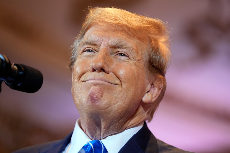 Republican presidential candidate former President Donald Trump speaks at a Super Tuesday election night party Tuesday, March 5, 2024, at Mar-a-Lago in Palm Beach, Fla. (AP Photo/Evan Vucci)