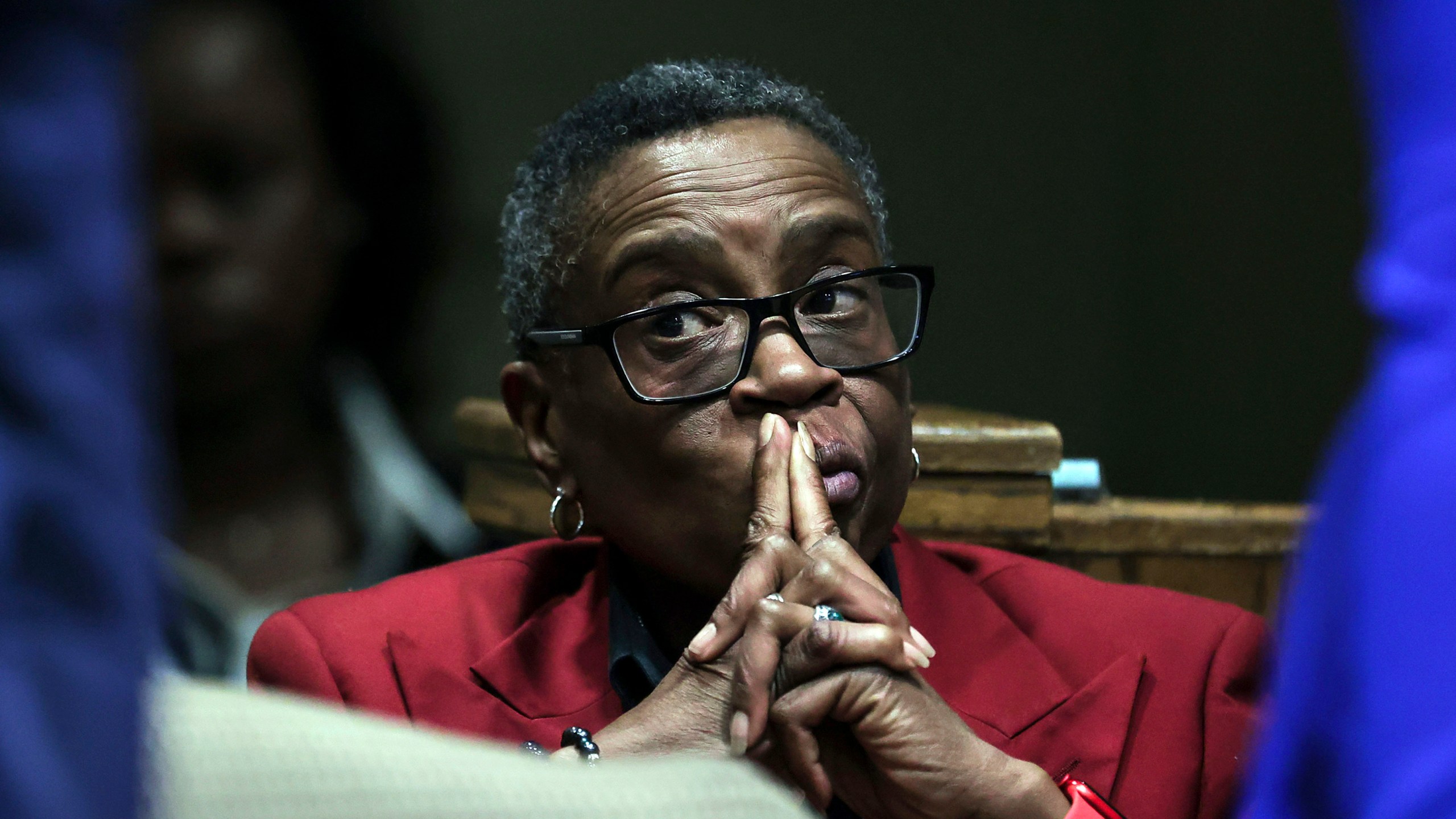 Judge Melissa Boyd appears in court for a hearing to determine if her bond will be revoked in Memphis, Tenn., on Wednesday, Mar. 27, 2024. (Patrick Lantrip/Daily Memphian via AP)