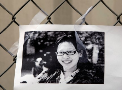 old Elisa Lam, police spokeswoman Officer Diana Figueroa said late Tuesday. (AP Photo/Damian Dovarganes)