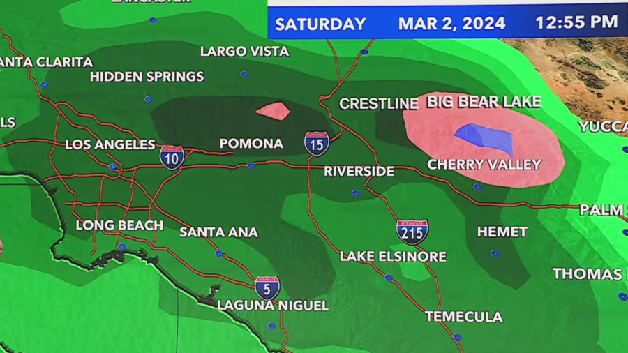 KTLA's Storm Tracker on March 1, 2024, predicts how much moisture will be over Southern California on Saturday.