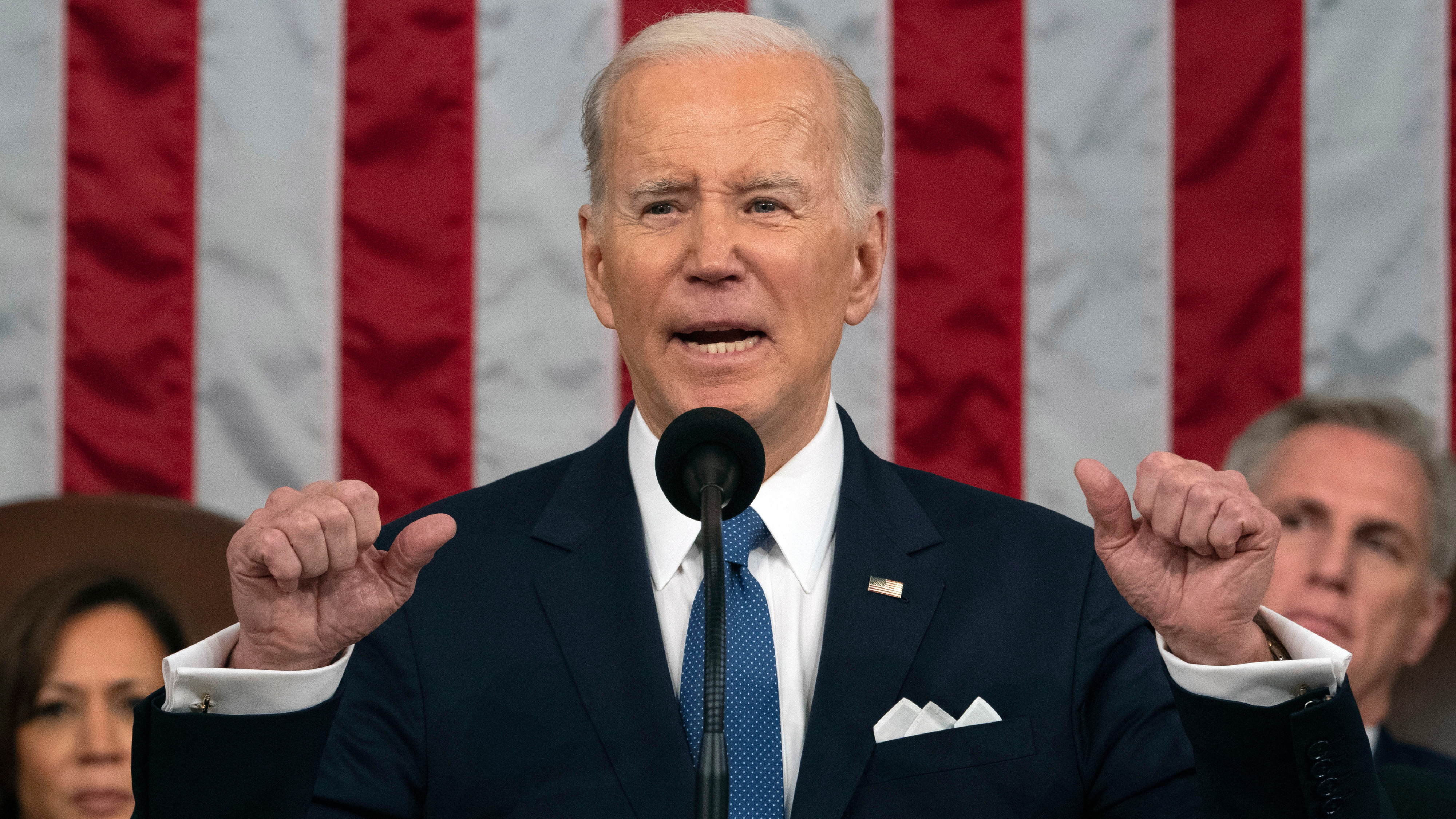 President Joe Biden delivers the State of the Union address to a joint session of Congress at the U.S. Capitol, Feb. 7, 2023, in Washington.