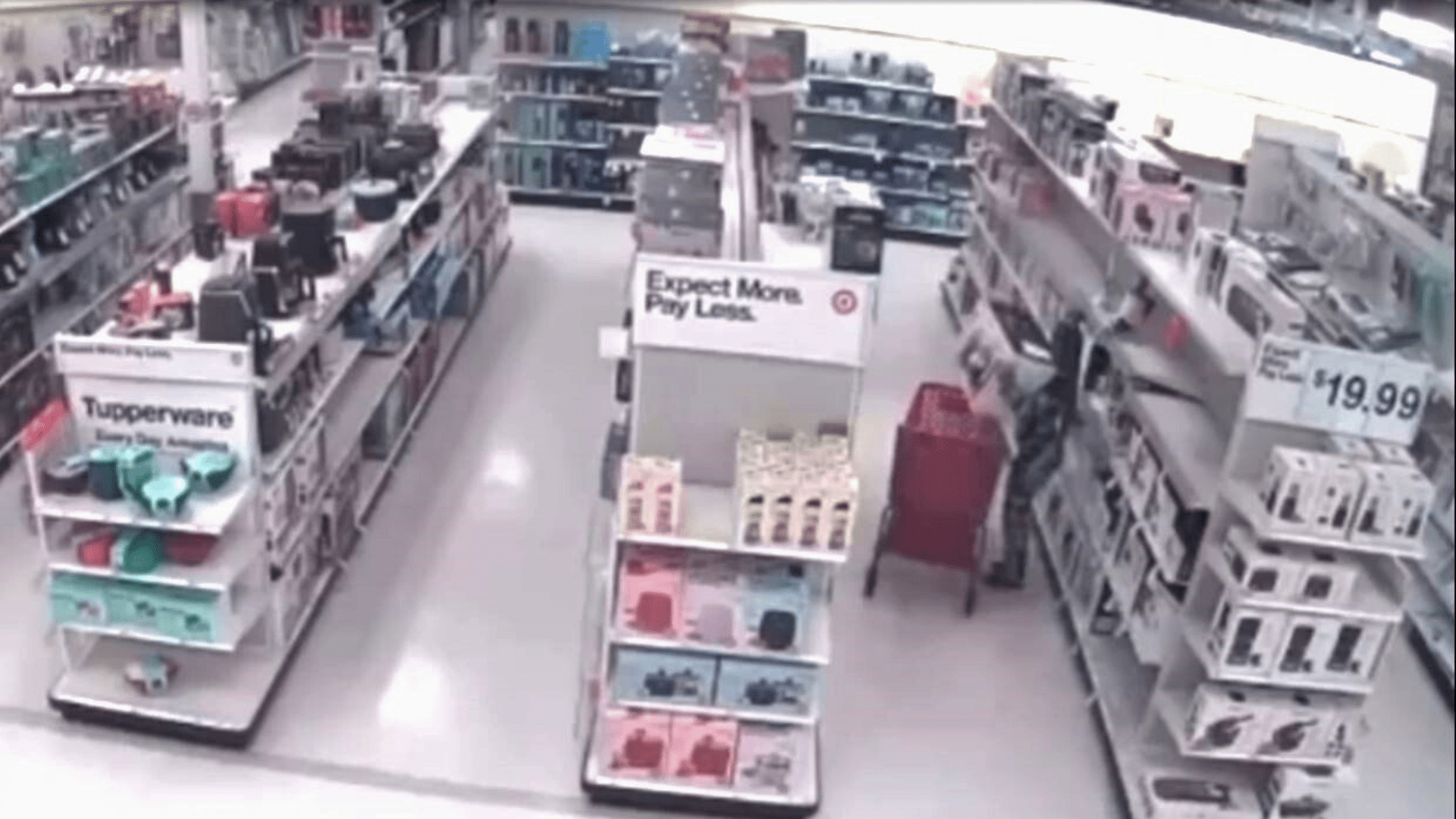 Security cameras captured a woman stealing a cart full of KitchenAid mixers at a Target store in Chino. (Chino Police Department)