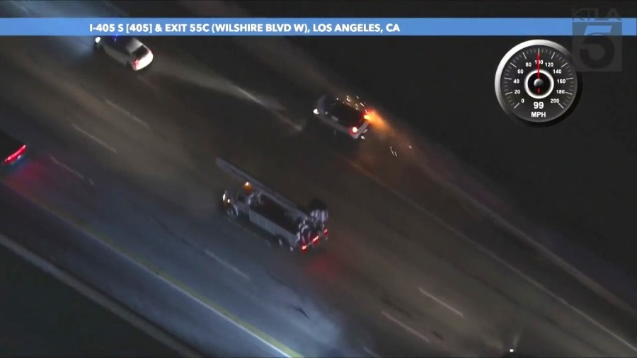 The moment a driver in a stolen vehicle crashed during a high-speed pursuit through Los Angeles County on March 14, 2024. (KTLA)