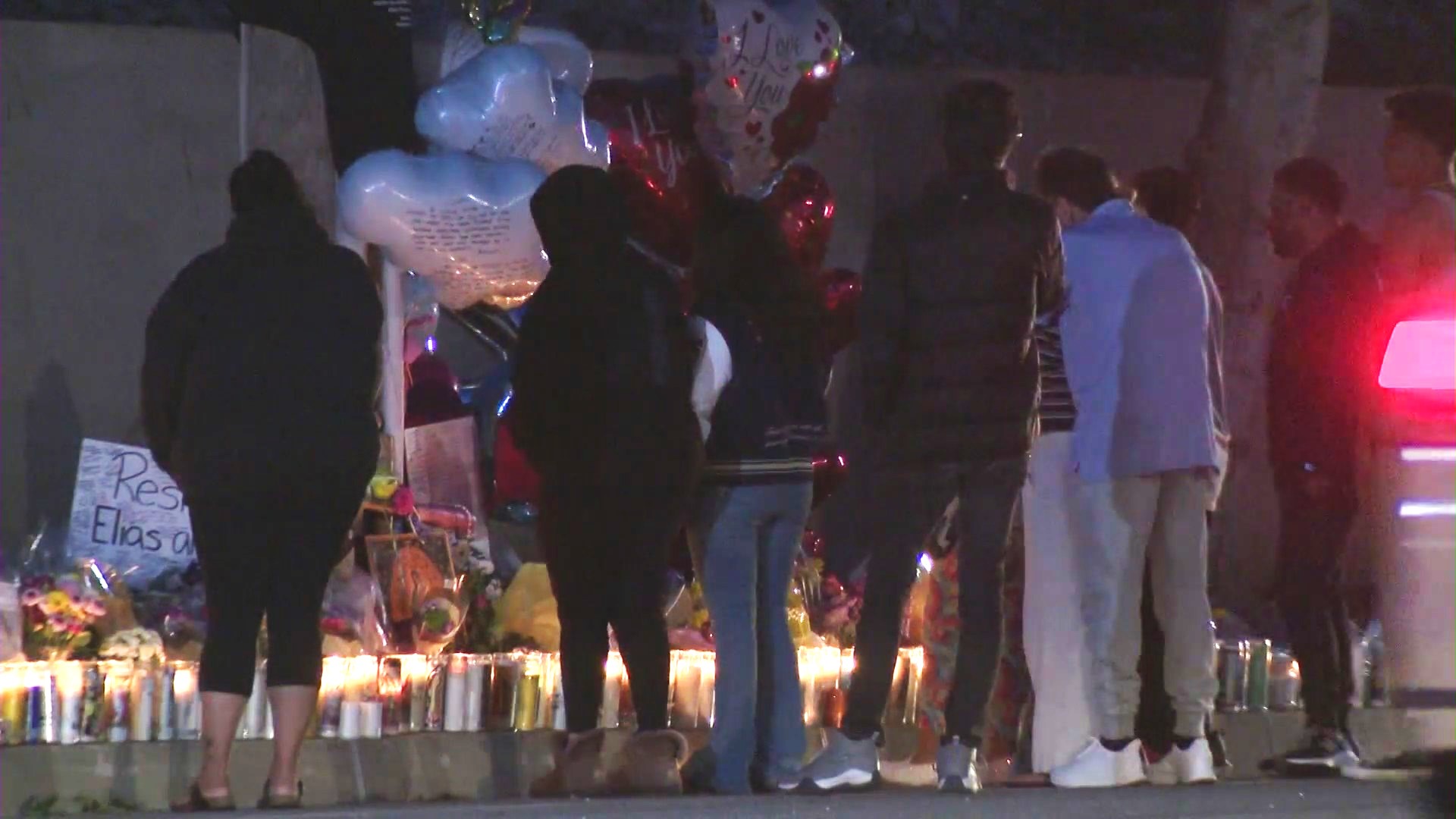 Vigil held on March 9, 2024 to honor Sarah and Elias Cruz, siblings who were killed in a Rancho Cucamonga crash. (KTLA)