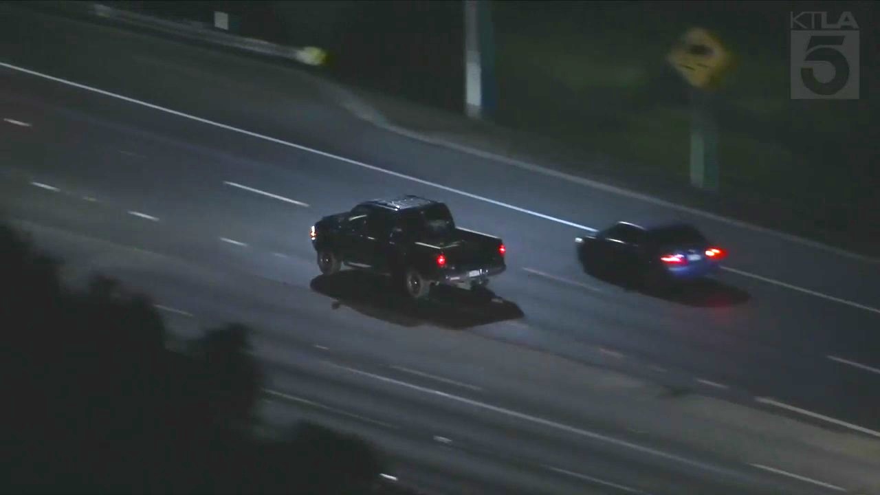 The suspect driver led officers on a dangerous pursuit through L.A. County on March 7, 2024. (KTLA)