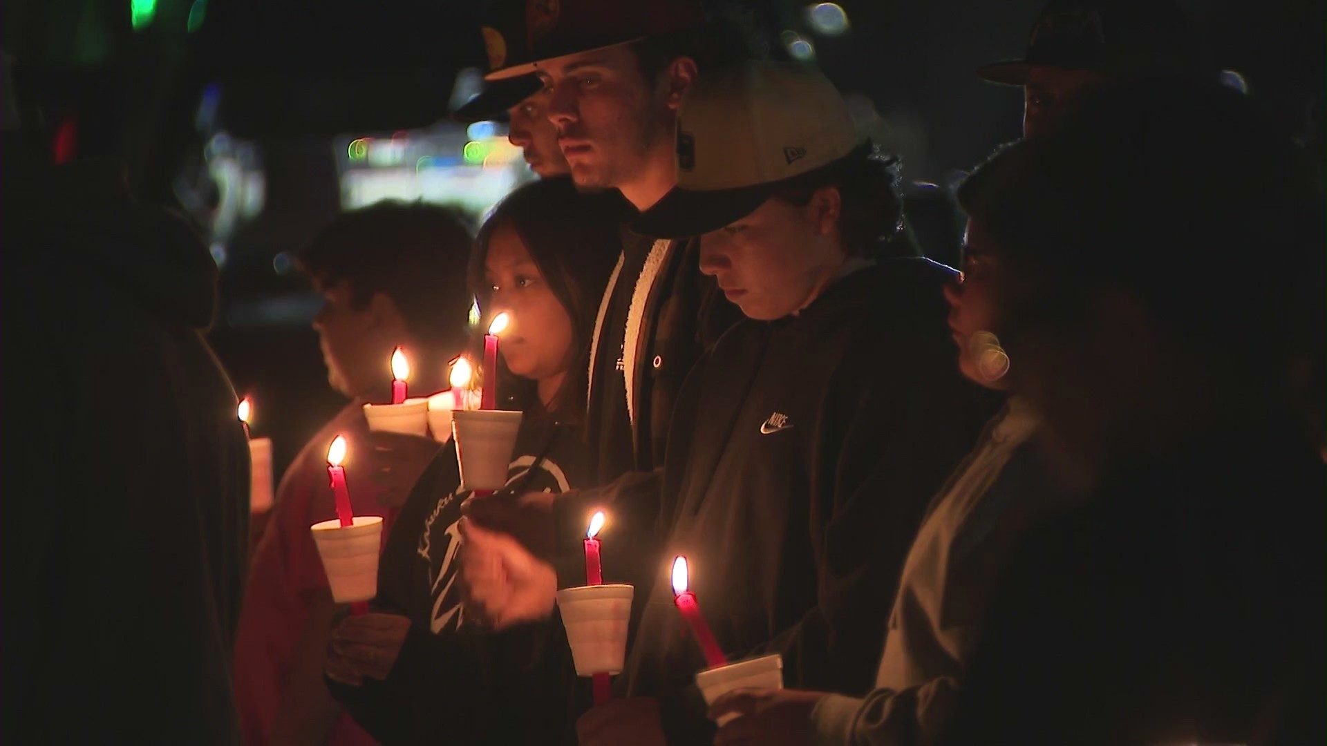 Vigil held on March 9, 2024 to honor Sarah and Elias Cruz, siblings who were killed in a Rancho Cucamonga crash. (KTLA)