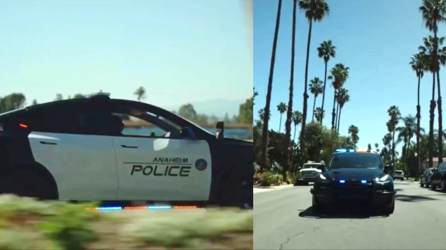 Anaheim Police Department launches specially outfitted Tesla Model Y SUVs into their patrol fleet. (Anaheim Police Department)