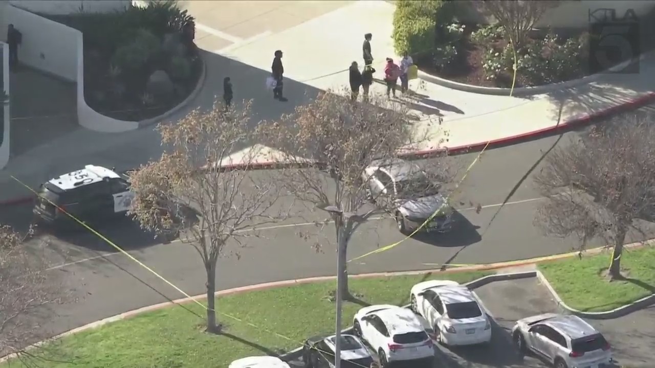 One person was killed after an officer-involved shooting at Los Cerritos Center mall on April 5, 2024. (KTLA)