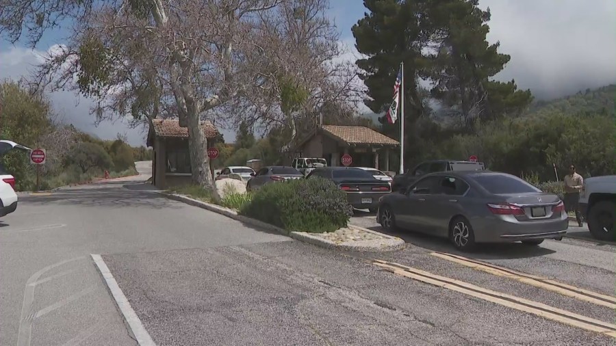 Entrance to the Silverwood Lake campground in San Bernardino, California. (KTLA)