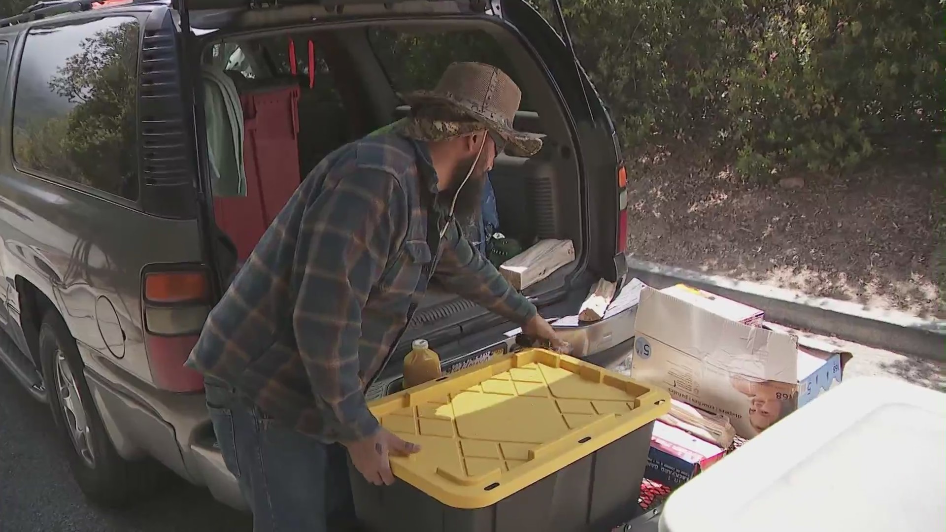 All food should be stored inside vehicles when camping overnight to prevent bears or wildlife from foraging, Silverwood Lake park officials said. (KTLA)