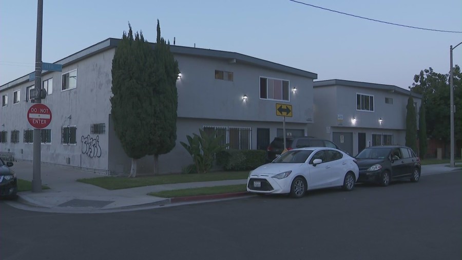 The street where Briana Soto was fatally shot on March 26, 2024, (KTLA)