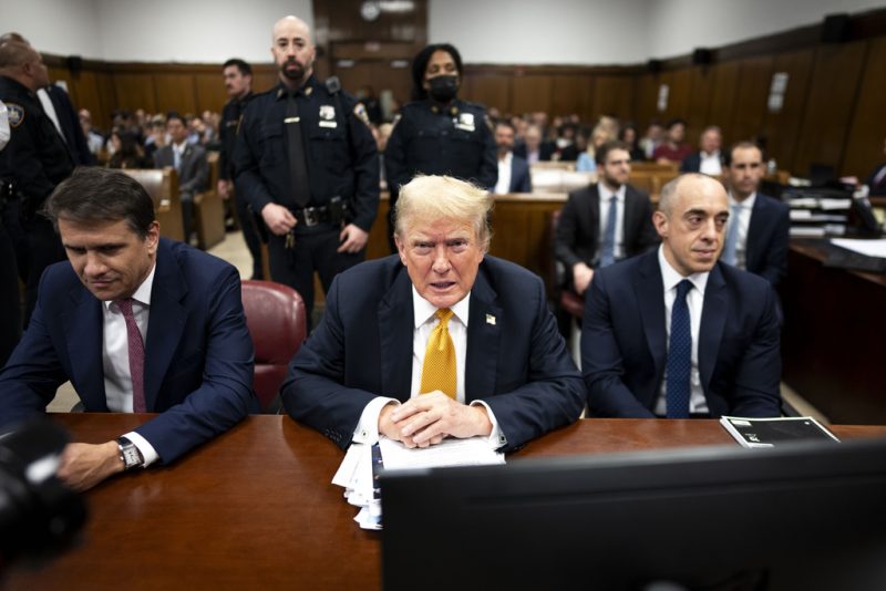 Former President Donald Trump attends his trial at Manhattan Criminal Court in New York, Wednesday, May 29, 2024. (Doug Mills/The New York Times via AP, Pool)