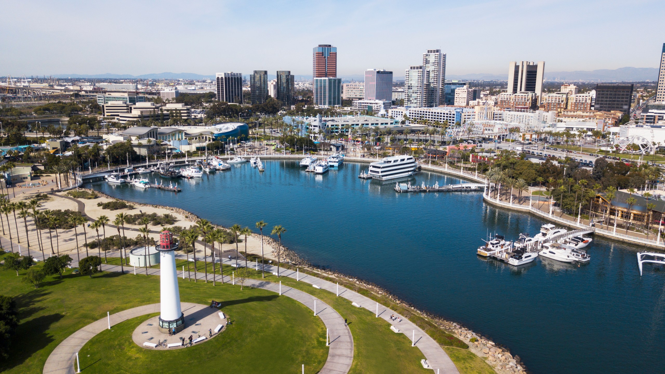 Aerial view of Long Beach, California