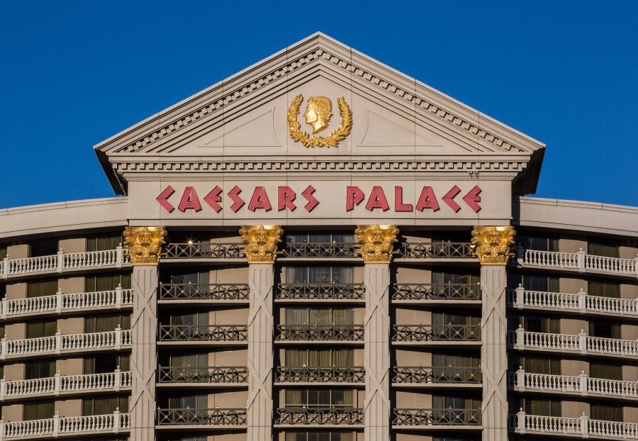 The exterior entrance to Caesars Palace Hotel & Casino is viewed on March 2, 2018 in Las Vegas, Nevada. (Getty Images)