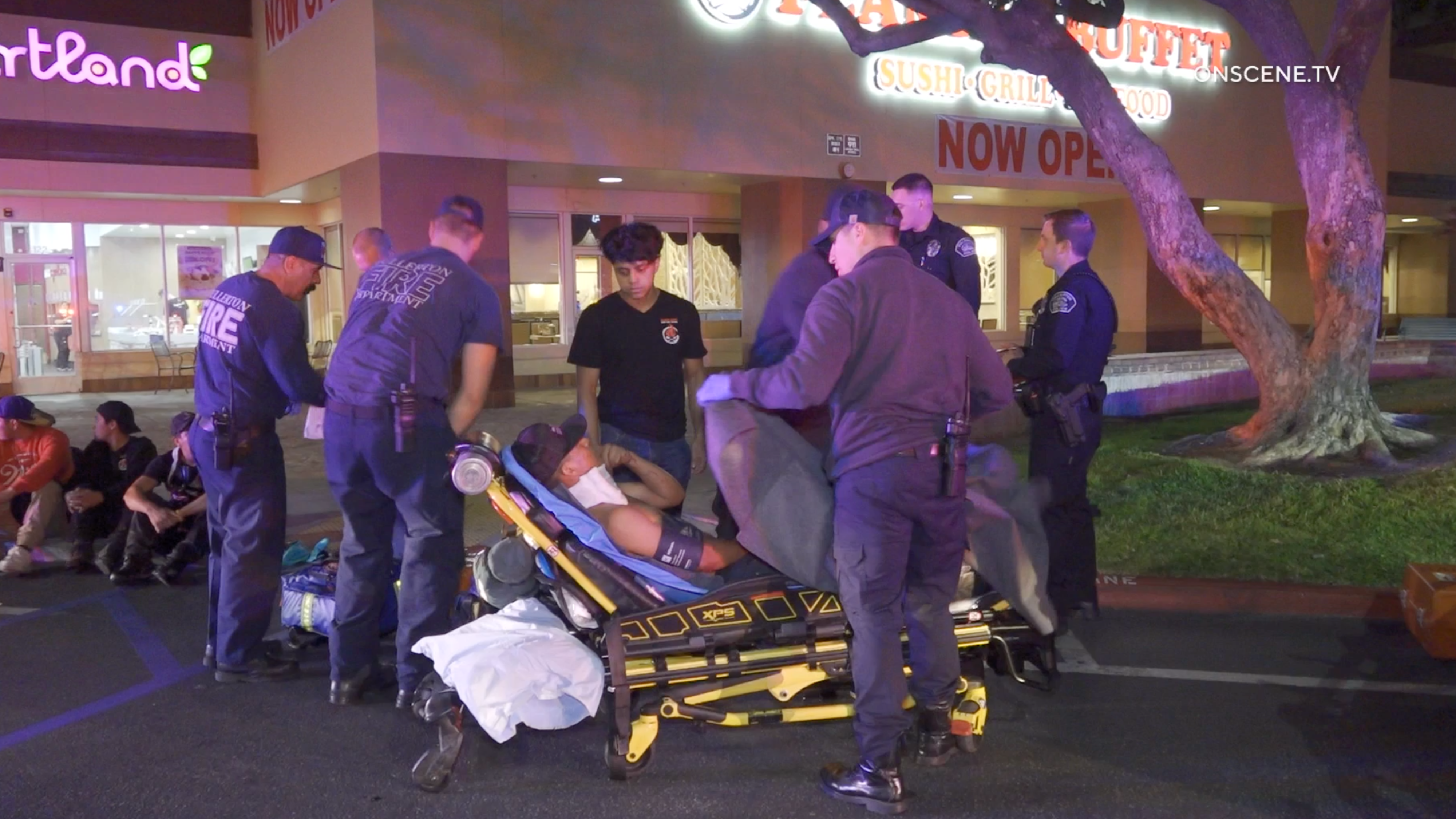 stabbing victim treated in Fullerton