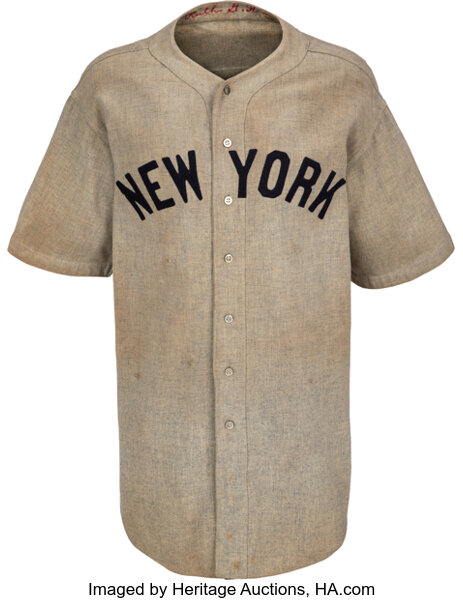 The No. 3 away jersey worn by Babe Ruth in the 1932 World Series is shown in these photos provided by Heritage Auctions.