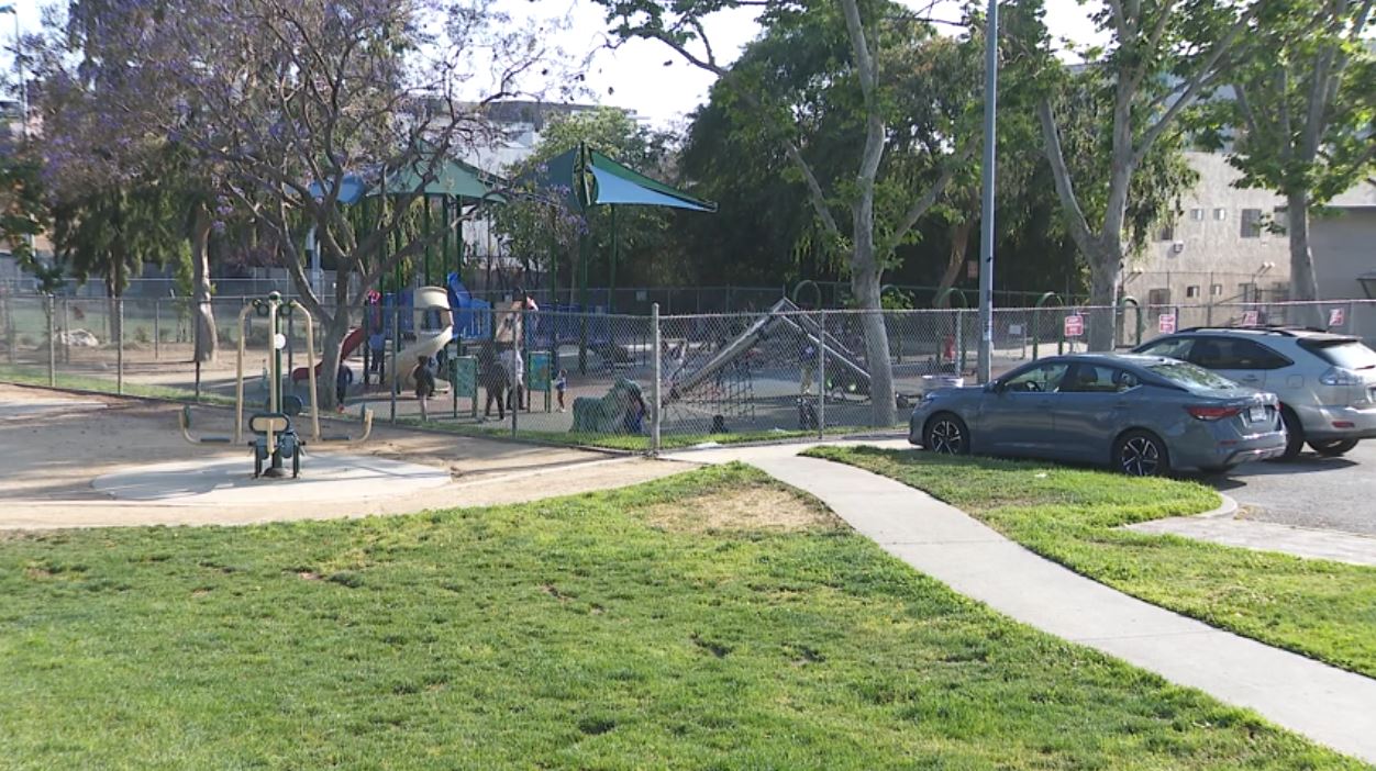 Seoul International Park located on the 3200 block of San Marino Street in the Koreatown neighborhood of Los Angeles. (KTLA)