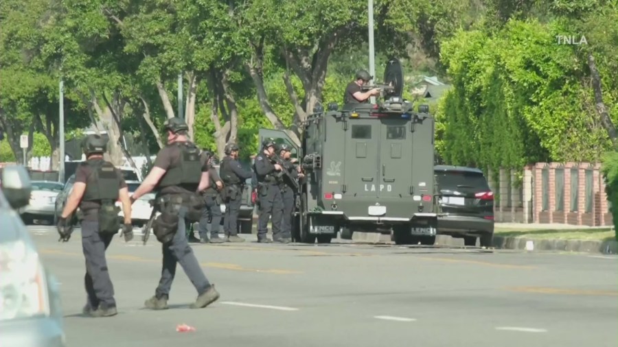 A shooting suspect is dead after an hours-long SWAT standoff in Tarzana on May 18, 2024. (TNLA)