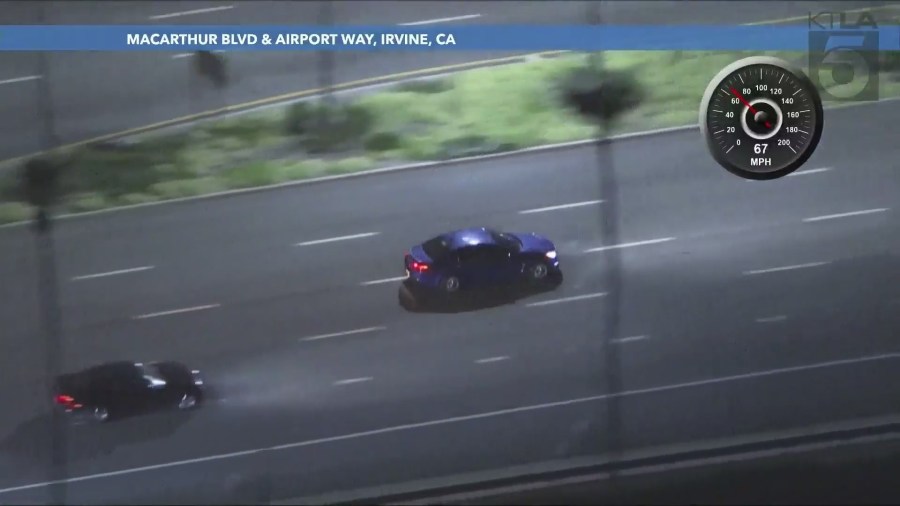 Multiple suspects were arrested after a high-speed chase through Los Angeles and Orange counties on May 24, 2024. (KTLA)