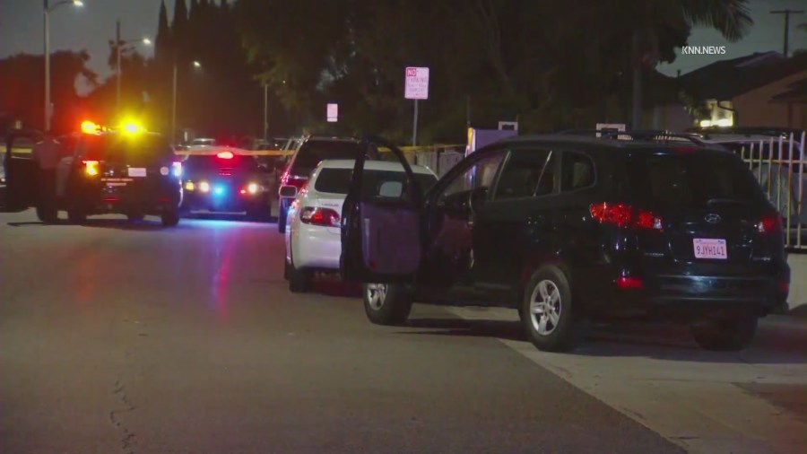 The victims' SUV is seen parked in the 700 block of South Holly Avenue in Compton on May 27, 2024. (KNN)