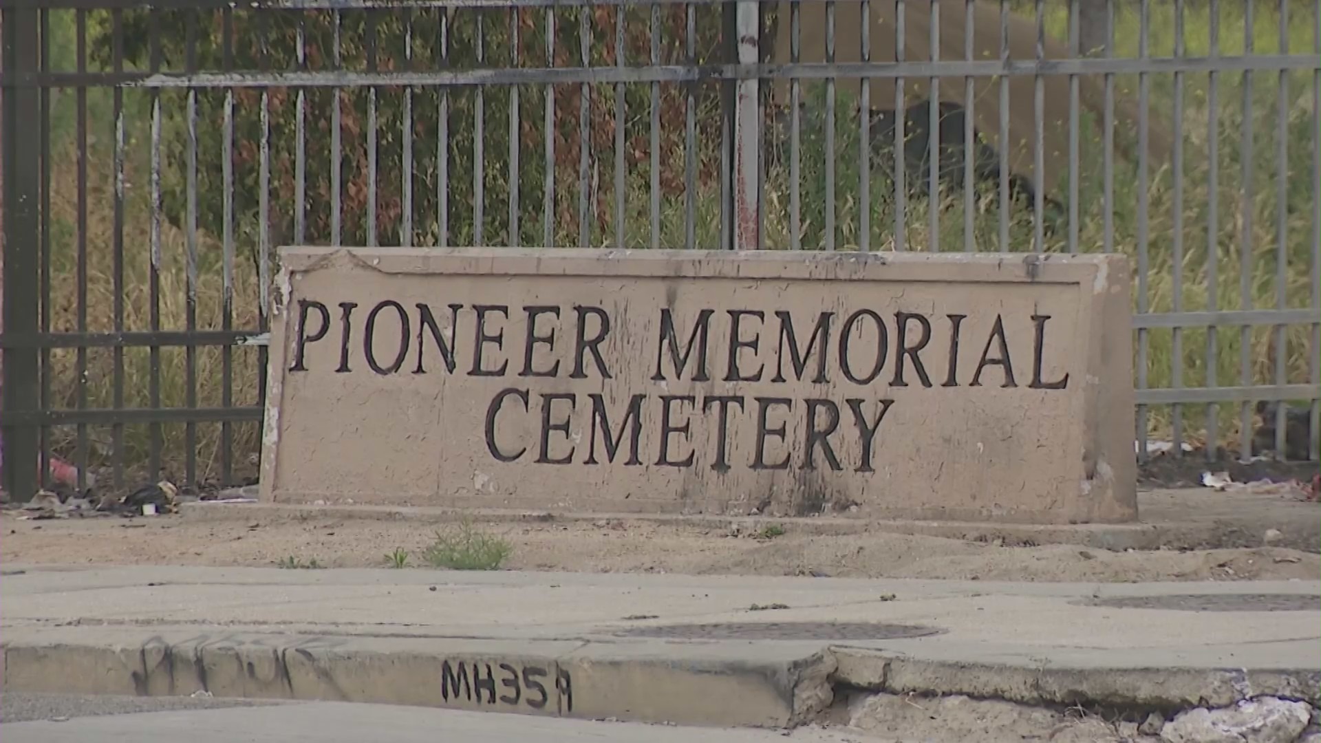 Pioneer Memorial Cemetery in San Bernardino, California. (KTLA)