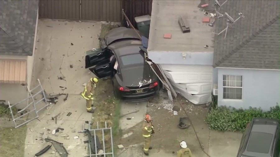 A vehicle crashed into a Burbank home on Vanowen Street. It's a problem that has plaguing the neighborhood for decades. (KTLA)