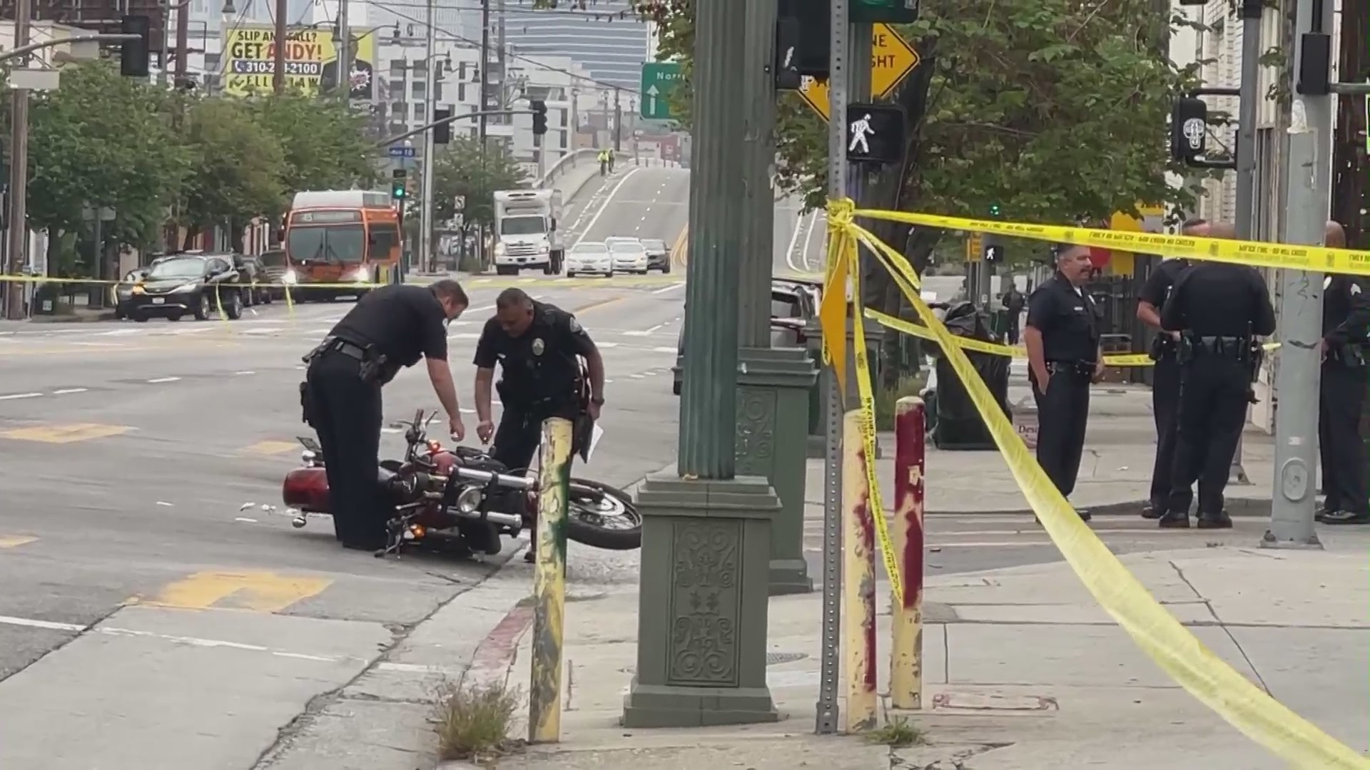 Two hit-and-run drivers remain at large after a motorcyclist was fatally struck in the Lincoln Heights neighborhood on May 18. 2024. (KTLA)