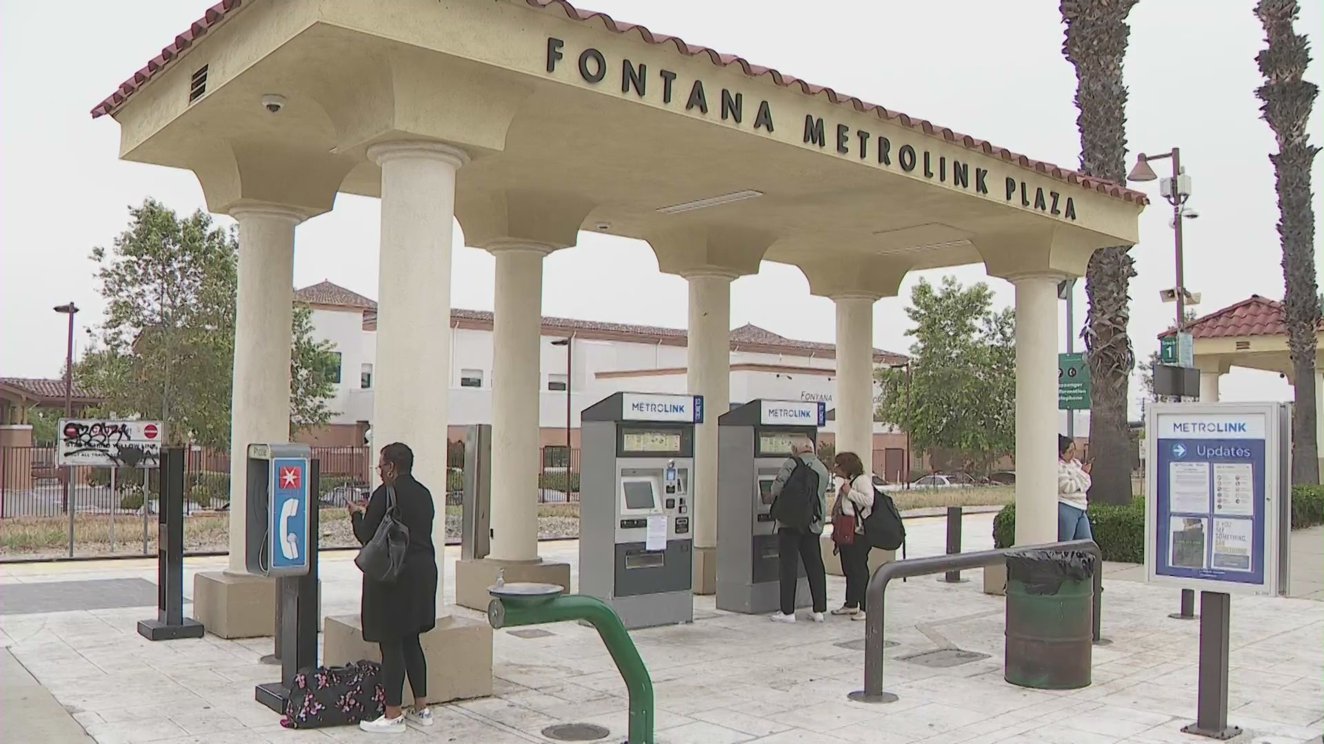 Police are investigating after a man remains in critical condition after being severely beaten near a Fontana Metrolink station on Jan. 26, 2024. (KTLA)