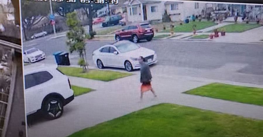 The male suspect is seen walking up to the Booth Family's home in Lawndale on May 30, 2024. (Booth Family)