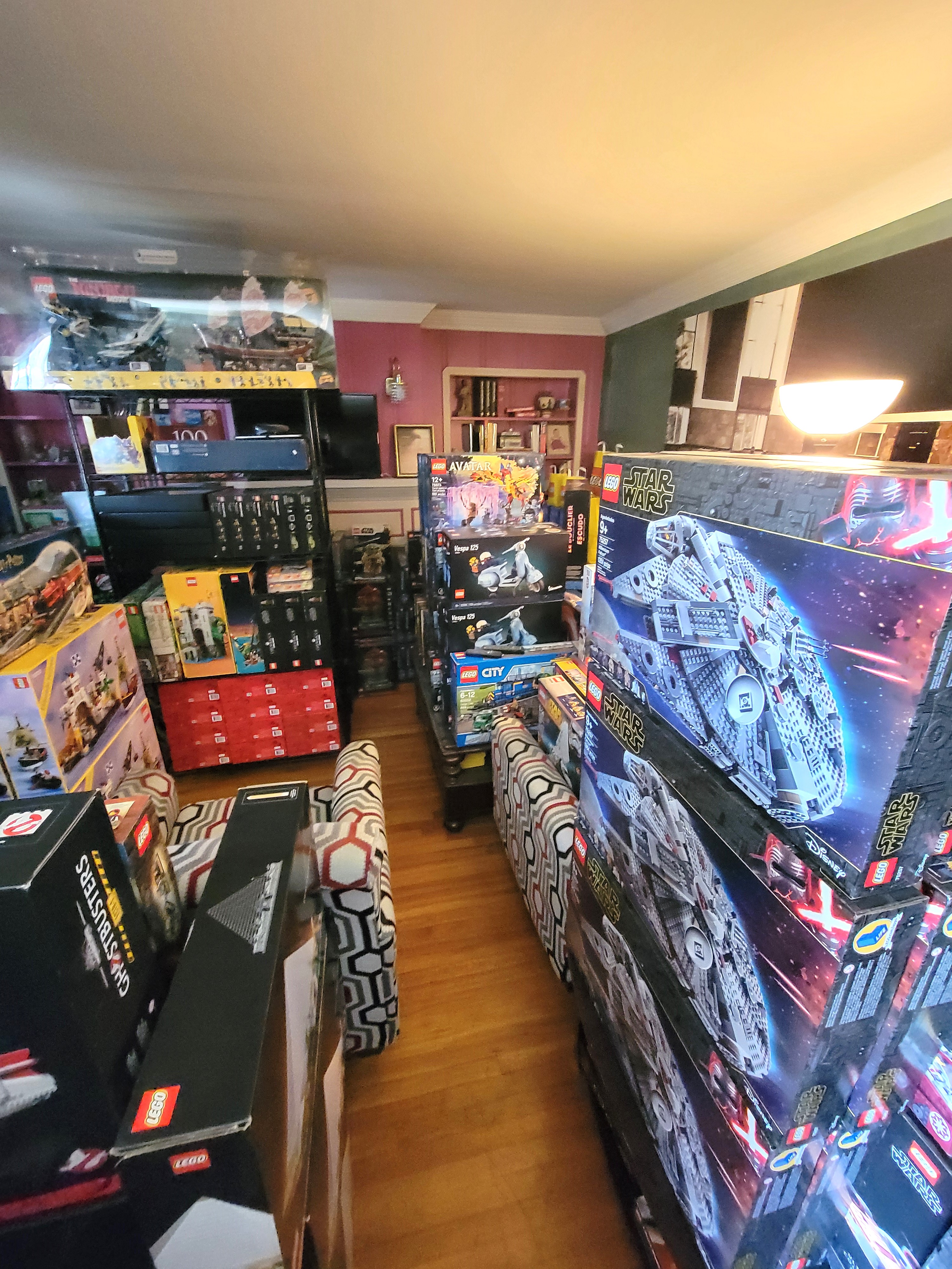 Over 2,800 boxes of stolen LEGO toy sets were discovered inside a Long Beach home during a massive theft ring bust. (Los Angeles Police Department)