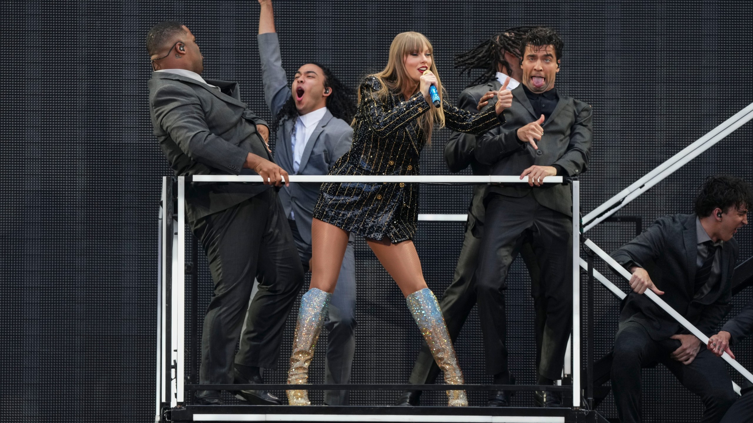 Taylor Swift performs at Wembley Stadium as part of her Eras Tour on Friday, June 21, 2024 in London. (Photo by Scott A Garfitt/Invision/AP)