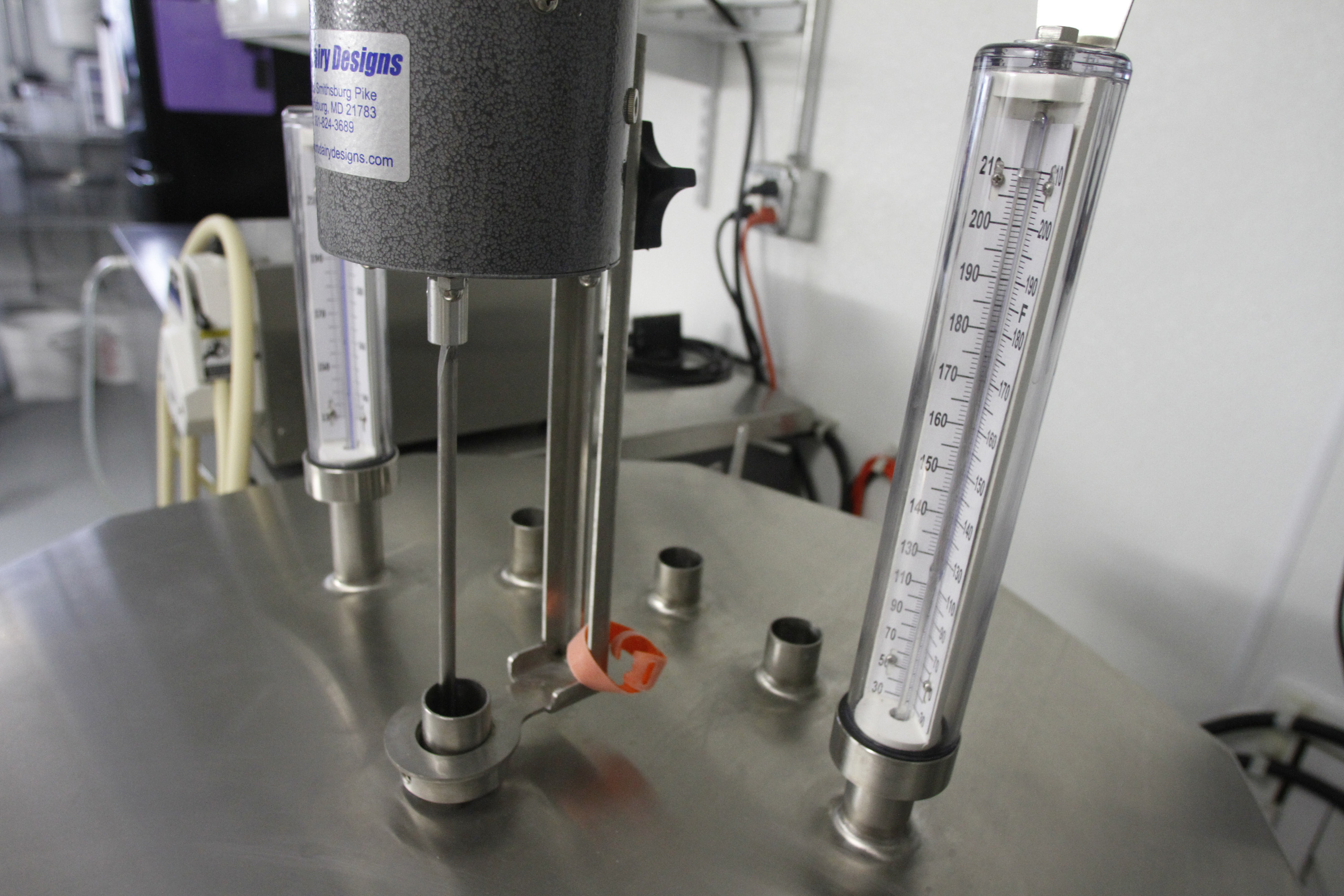 FILE - Thermometers are seen atop a small-scale pasteurizer in Plainfield, Vt., on March 13, 2012. On Friday, June 28, 2024, U.S. officials said a new study provides reassurance that pasteurization kills bird flu virus in cow's milk. (AP Photo/Toby Talbot)