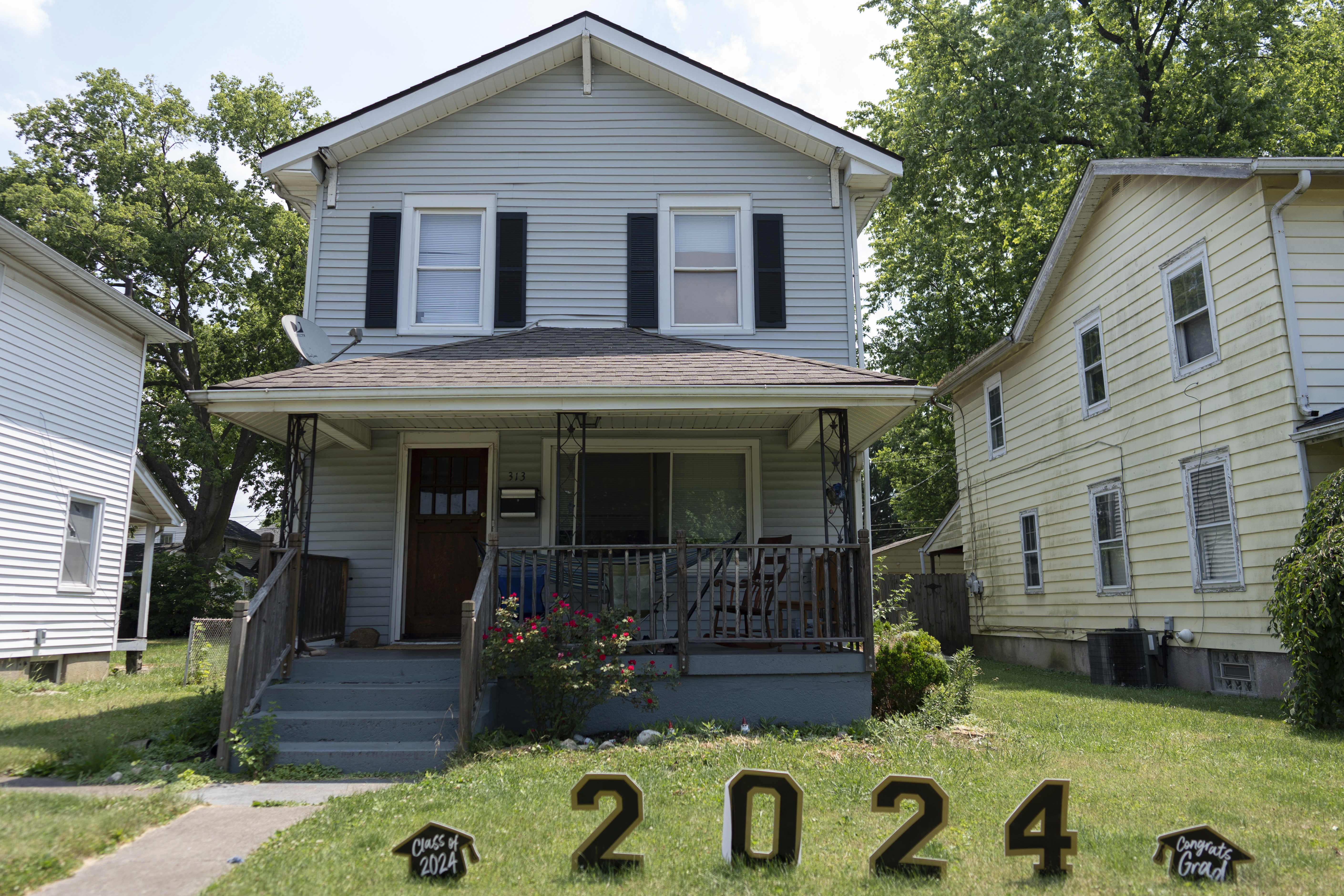 The house where Amanda Bailey and her family live is seen on Friday, June 21, 2024, in Middletown, Ohio. It is the house where "Hillbilly Elegy" author Sen. J.D. Vance, R-Ohio, grew up. Bailey said she thought “Hillbilly Elegy” nailed it, and that former President Donald Trump and Vance would “make a great team.” (AP Photo/Carolyn Kaster)