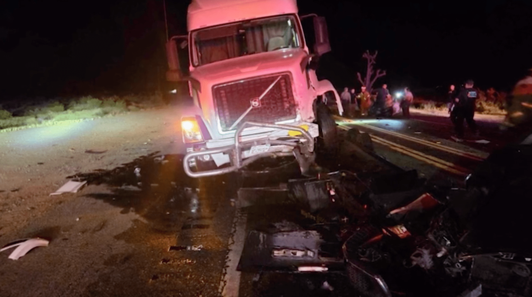 Six-car crash involving semi-truck