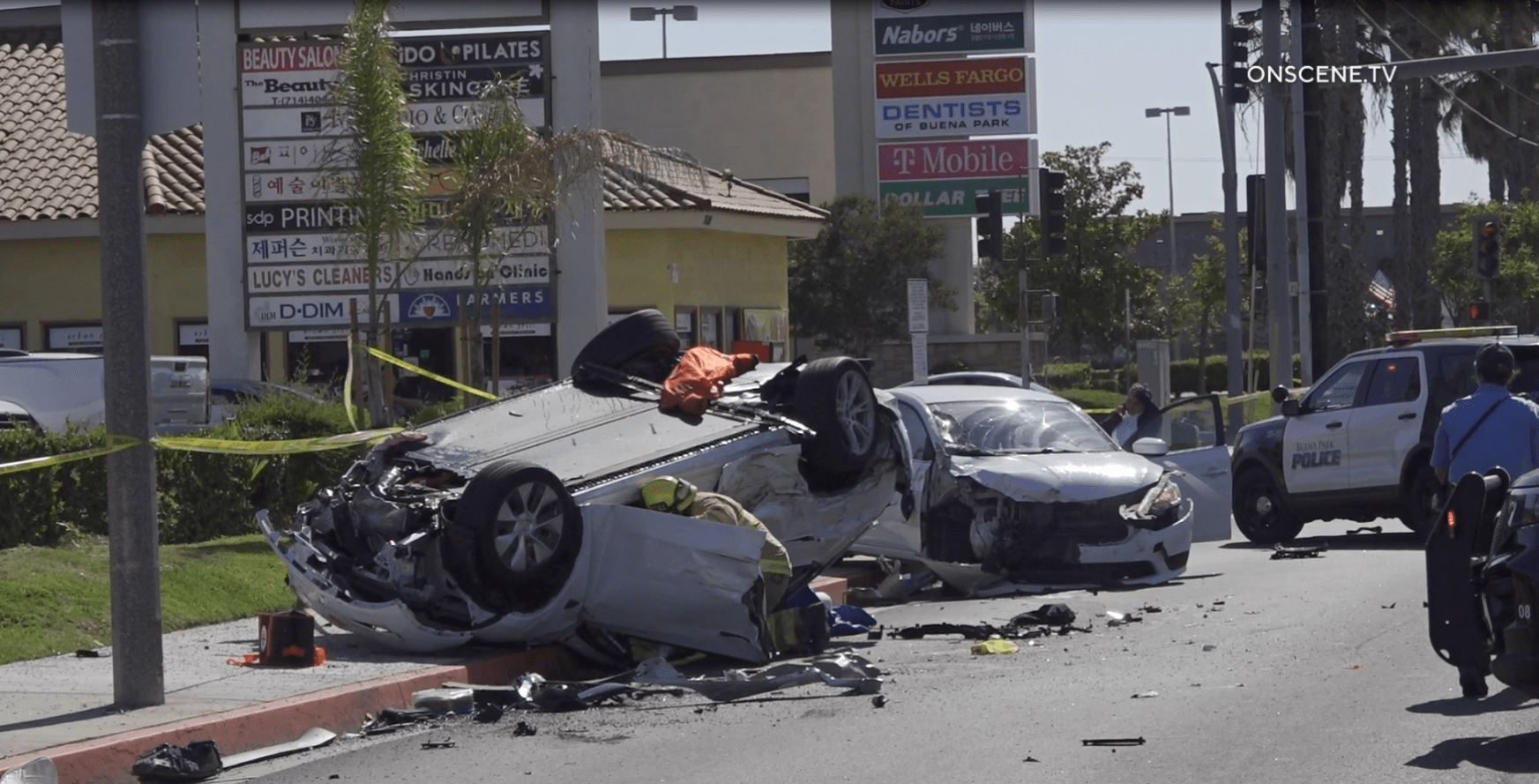 Wrong-way Tesla driver flips into oncoming O.C. traffic