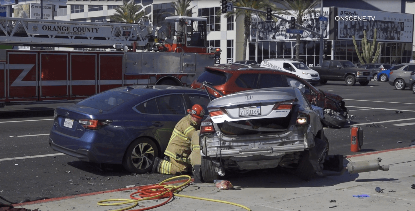 Wrong-way Tesla driver flips into oncoming O.C. traffic