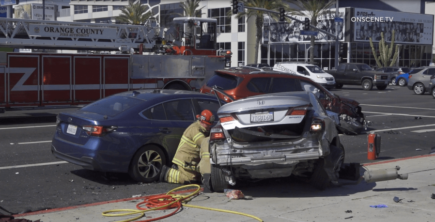 Wrong-way Tesla driver flips into oncoming O.C. traffic