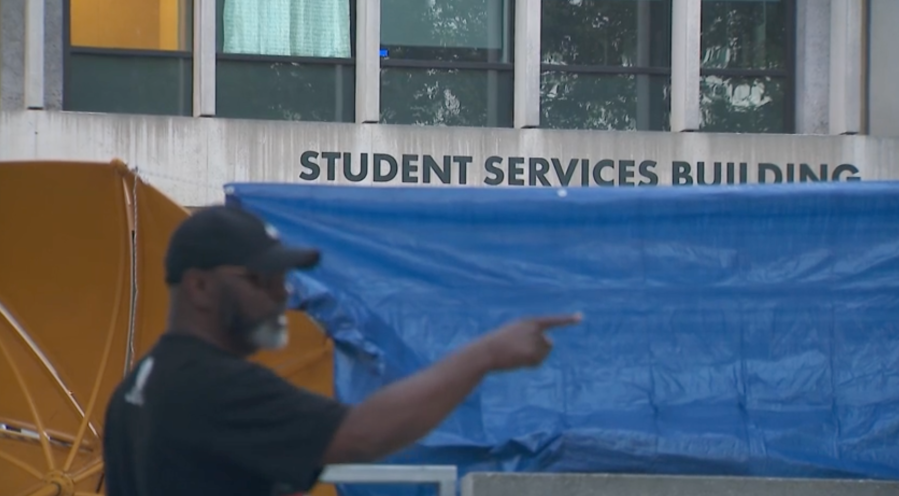 Pro-Palestinian protesters barricade CSULA building