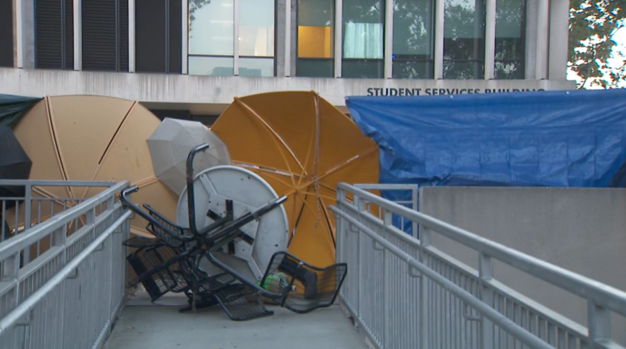 Pro-Palestinian protesters barricade CSULA building