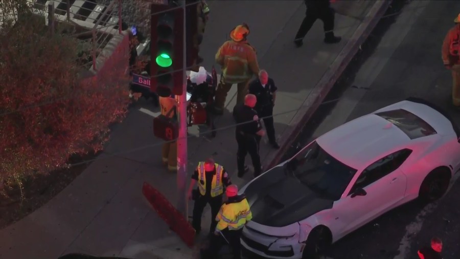 2 hospitalized after 3-car collision involving L.A. police