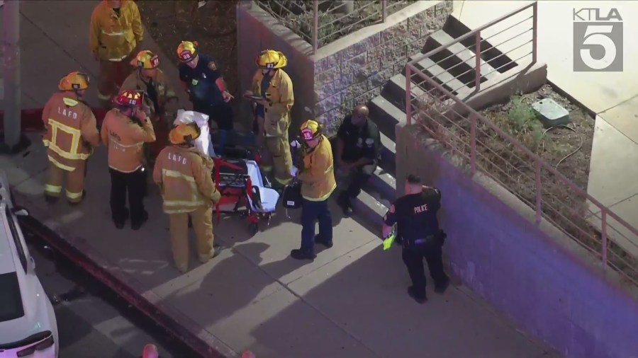 2 hospitalized after 3-car collision involving L.A. police