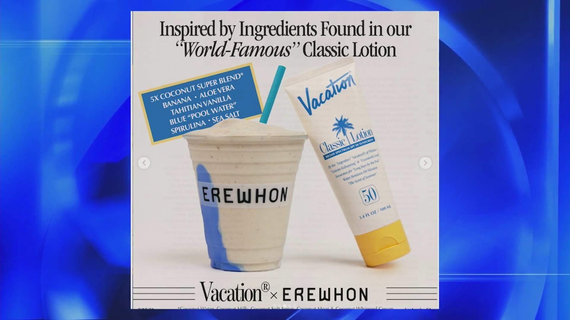 Erewhon sunscreen smoothie