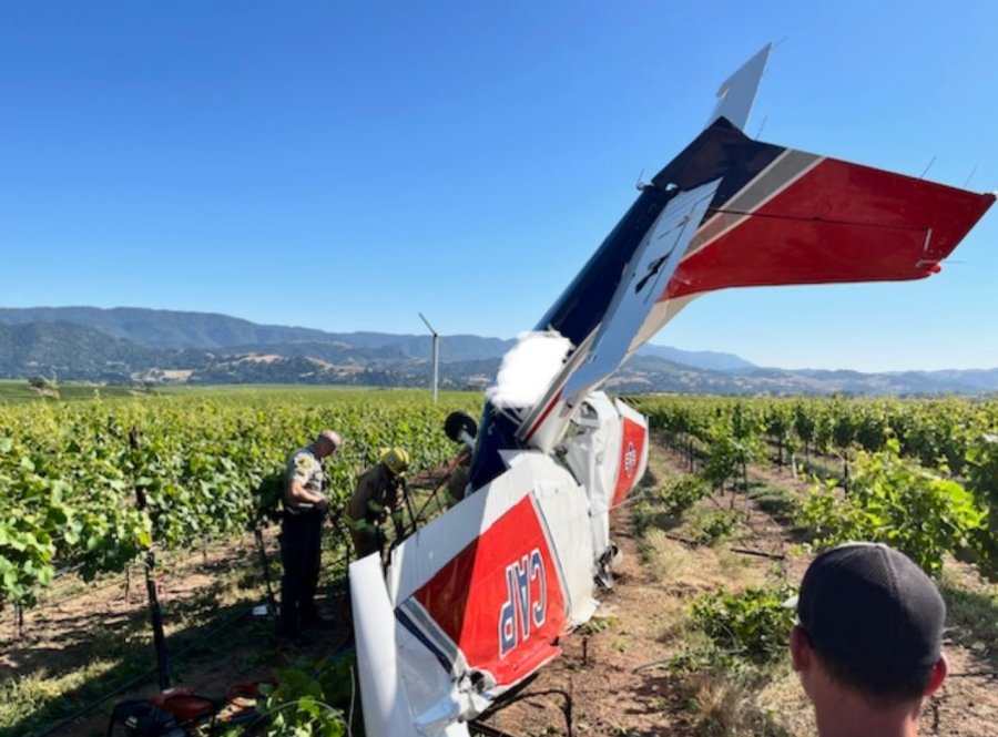 A plane went down near the Santa Ynez Valley Airport in Santa Barbara County on June 5, 2024. (Santa Barbara County Fire Department)